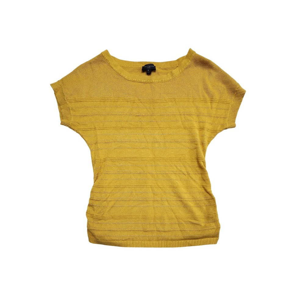 The Limited Dolman Sleeve Textured Knit Sweater Top Mustard Yellow Womens XS